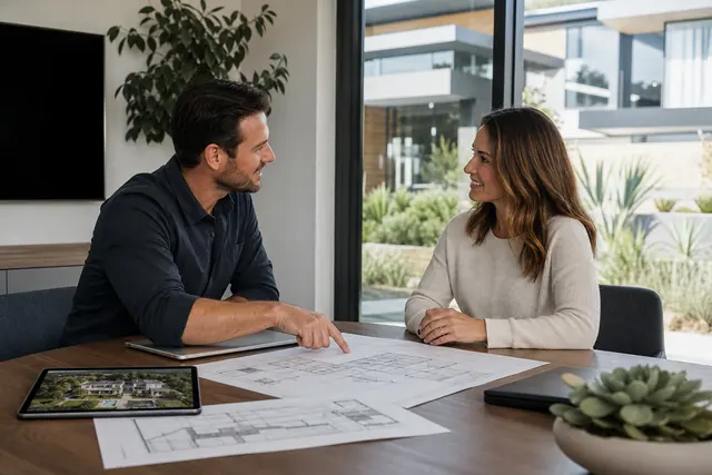 Persönliches Beratungsgespräch vor einem Immobilien-Fotoshooting